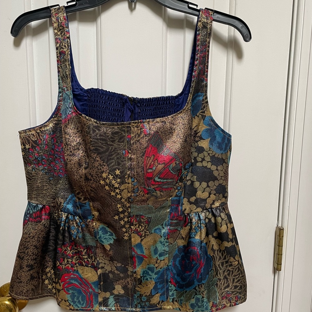Gold brocade Anthropologie top